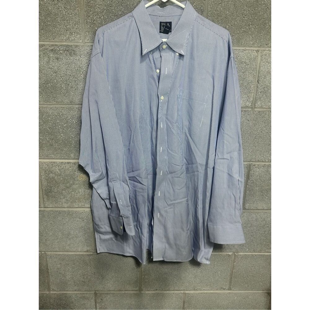 Jos. A Bank Travelers Collection Men's Pinstripe Button Up Shirt Size 18 1/2-35